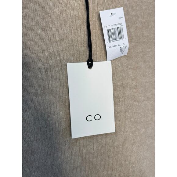 Co NWT Cashmere/Silk Blend Short Sleeve Sweater in Sand Size XL - Picture 8 of 10